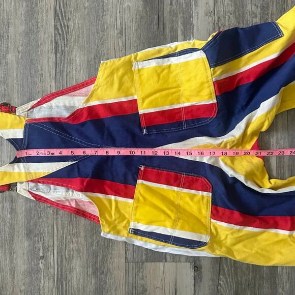 Vintage 50s 60s Red Ball Sanforized Striped Overalls Size 32x29 - Picture 8 of 9